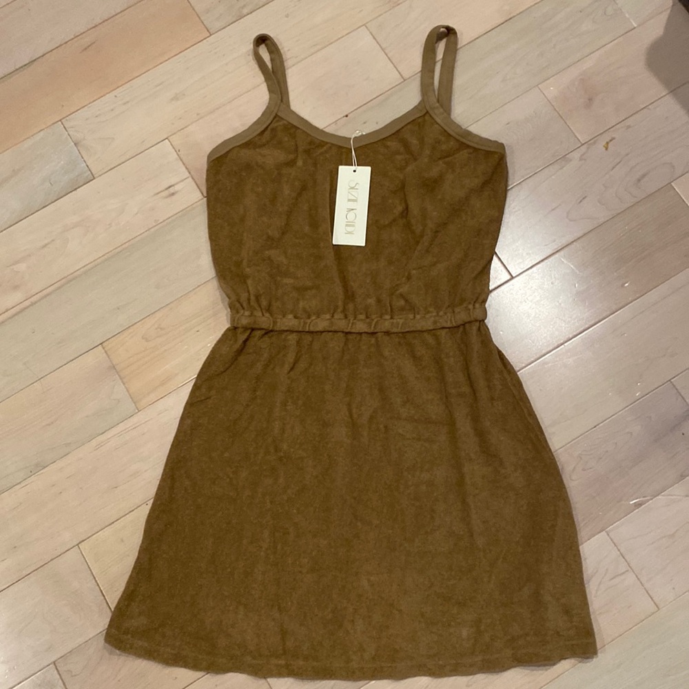 Suzie Kondi organic terry cotton Tank dress in Teddy brown - Picture 2 of 9
